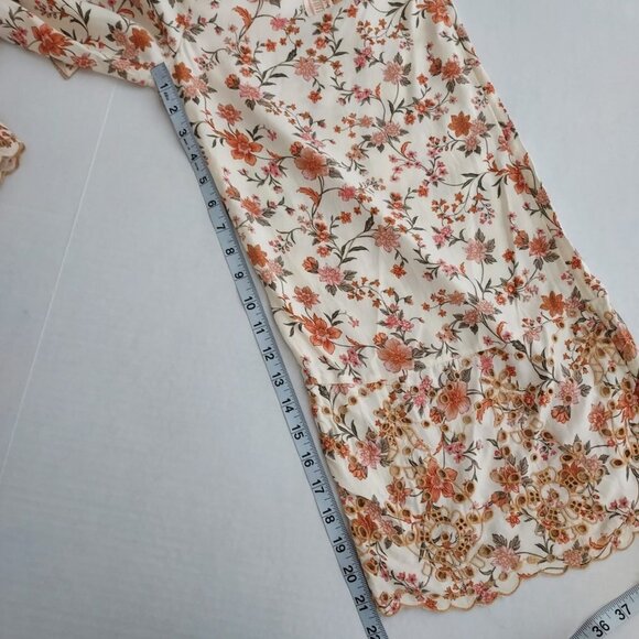 American Eagle Floral Print Embroidered Cropped Jumpsuit - Picture 6 of 13